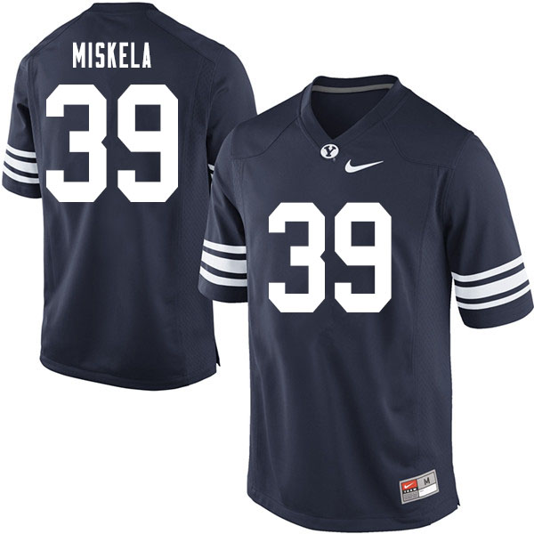 Men #39 Alex Miskela BYU Cougars College Football Jerseys Sale-Navy - Click Image to Close